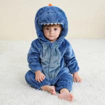 Macacão Pijama Frio Inverno Fantasia Infantil de Bebê Urso Ursinho Dinossauro Verde e Azul Macacão Pijama Frio Inverno Fantasia Infantil de Bebê Urso Ursinho Dinossauro Verde e Azul