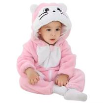 Macacão Pijama Frio Inverno Fantasia Infantil de Bebê Urso Ursinho Gatinho Rosa (COD.000526) - Michley