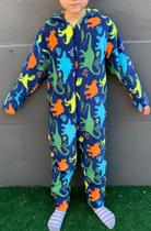 Macacão pijama infantil de frio em fleece para meninas e meninos