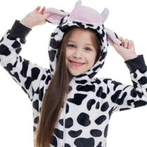 Macacão Pijama Kigurumi Fleece Soft Plush Infantil Quentinho Vaquinha