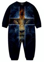 Macacão Pijama Leão de Judá infantil Jesus Gospel tip top TB - Alemark