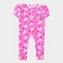 Macacão Pijama Longo Bebê Candy Kids Soft Fleece Feminino