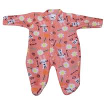 Macacão Pijama Longo Bebê Menina Soft com Pezinho Inverno - Sophi