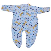 Macacão Pijama Longo Bebê Menino Soft com Pezinho Inverno - Sophi