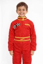 Macacão piloto HotWheels vermelho infantil Macacão piloto HotWheels vermelho infantil