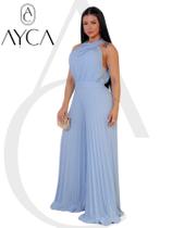 Macacão Plissado para festas, casamentos e formaturas tem bojo e elastex ajustavel no corpo