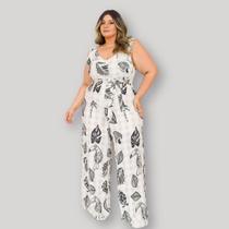 Macacão Plus Size com Faixa e Ziper 0663 Macacão Plus Size com Faixa e Ziper 0663