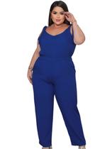 Macacão Plus Size Feminino Elegante Alfaiataria