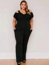 Macacão Plus Size Ombro de Fora Macacão Plus Size Ombro de Fora