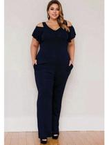 Macacão Plus Size Ombro de Fora Macacão Plus Size Ombro de Fora