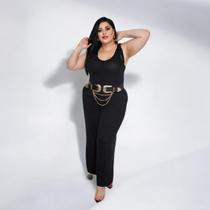Macacão Plus Size Regata Com Bolso