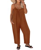 Macacão Plus Size RITERA - Romper Caramelo Sem Mangas