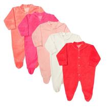 Macacão Plush Bebê Kit 5 Peças Pijama Feminino