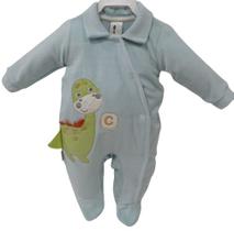 Macacão Plush Bebê Menino Bordado Inverno Chuquinha Baby 2882