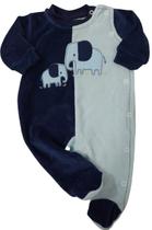 Macacão Plush Bordado Bebê Menino Chuquinha Inverno Rf 2877