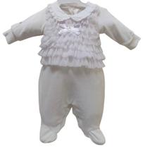 Macacão Plush Luxo Bebê Menina Inverno Batizado Lessa B8898 Macacão Plush Luxo Bebê Menina Inverno Batizado Lessa B8898