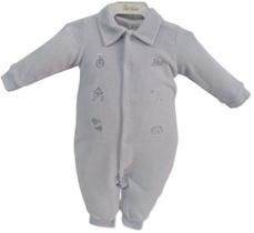 Macacão Plush Luxo Longo Bebê Menino Letut Paraiso Rf 12733