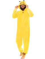 Macacão Pokémon Pikachu para homem amarelo GG Macacão Pokémon Pikachu para homem amarelo GG