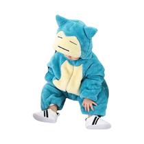 Macacão Pokémon Snorlax Pikachu Para Bebês De 0 a 3 Anos Com Capuz Cosplay Roupa Infantil