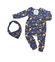 Macacão Pressão Monstrinhos + Bandana Tam.2