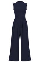 Macacão PRETTYGARDEN Azul Marinho Sem Mangas com Gola Alta Tamanho L