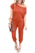 Macacão PRETTYGARDEN Ombro a Ombro Laranja Vermelho M Macacão PRETTYGARDEN Ombro a Ombro Laranja Vermelho M