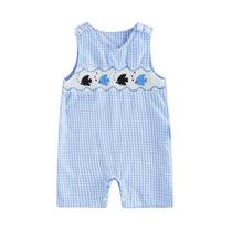Macacão PUHHAPIEY Baby Boy Summer Bordado Fishing 12-18M azul Macacão PUHHAPIEY Baby Boy Summer Bordado Fishing 12-18M azul