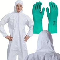 Macacão Químico Luva Para Controle Rigoroso E Biossegurança Macacão Químico Luva Para Controle Rigoroso E Biossegurança