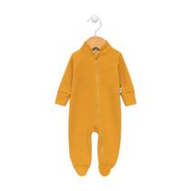 Macacão Recém-Nascido Canelado Amarelo Mostarda Com Pezinho e Zíper Macacão Recém-Nascido Canelado Amarelo Mostarda Com Pezinho e Zíper