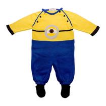 Macacão Recém Nascido dos Minions tricô artesanal abertura frontal Macacão Recém Nascido dos Minions tricô artesanal abertura frontal