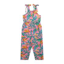 Macacão Regata Infantil Menina Com Alças Em Cotton - Rosa