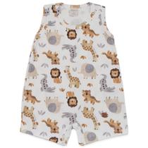 Macacão Regata Para Bebê Estampa Animais