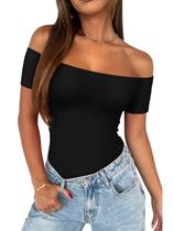 Macacão REORIA Cherry Tomato Off Shoulder para mulheres Macacão REORIA Cherry Tomato Off Shoulder para mulheres