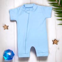 Macacão romper azul claro para bebê básico Macacão romper azul claro para bebê básico