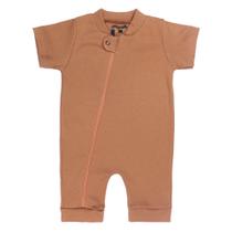 Macacão romper marrom claro para bebê até 24 meses Macacão romper marrom claro para bebê até 24 meses