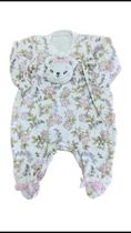 Macacão Roupa Infantil Bebê 100% Algodão Bordado Frontal Ursinha Manga Longa Macio Upi Uli Macacão Roupa Infantil Bebê 100% Algodão Bordado Frontal Ursinha Manga Longa Macio Upi Uli