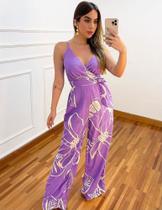 Macacão roxo estampando Macacão roxo estampando