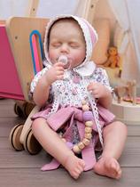 Macacão roxo feminino Reborn Baby Doll Cloveray de 51 cm com laço