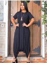 Macacao Saruel Plus Size Longo Viscolycra Bolso Feminino max cargo