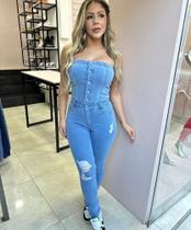 Macacão sem alça calça feminino