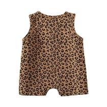Macacão Sem Mangas Para Bebê Recém-Nascido Com Estampa De Leopardo Para Meninos E Meninas, Macacão Sem Mangas Para Bebê Recém-Nascido Com Estampa De Leopardo Para Meninos E Meninas,
