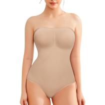Macacão Shapewear Miguofan Tummy Control sem alças Beige M