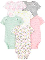 Macacão Simple Joys da Carter's Baby Girls, 6-9 meses, pacote com 6 Macacão Simple Joys da Carter's Baby Girls, 6-9 meses, pacote com 6