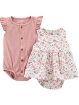 Macacão Simple Joys da Carter's Baby Girls de 3 a 6 meses (pacote 2)
