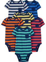 Macacão Simple Joys da Carter's Baby Stripes de 6 a 9 meses x 6 Macacão Simple Joys da Carter's Baby Stripes de 6 a 9 meses x 6