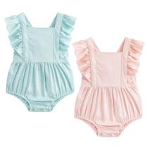 Macacão Simplee para crianças, meninos e meninas, algodão e linho, 2 peças