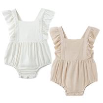 Macacão Simplee para crianças, meninos e meninas, algodão e linho, 2 peças