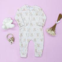 Macacão Soft com Zíper Bebê Confortável e Prático para Noites Tranquilas Ursa