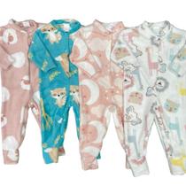 Macacão Soft Fleece Premium Infantil Bebê Estampa Sortida Enxoval Inverno Pijama