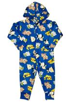Macacão Soft Infantil Menino com Capuz e Estampas Sortidas